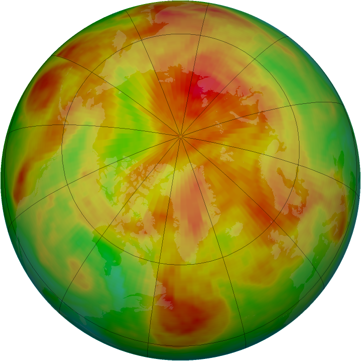Arctic ozone map for 30 April 1991